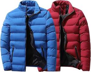 Veste universitaire d'hiver à la mode pour hommes Manteau bouffant à capuche en laine avec manteau bouffant rembourré isolé en duvet résistant à l'eau - Product Image 2