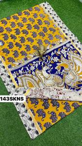 KALAMKARI NELLORE SEDA JARI BORDER SAREES CON BLUSA - Product Image 6