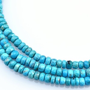 Cuentas de Rondelle facetadas de turquesa Arizona natural, cuentas de turquesa azul de 4-5mm, cuentas de piedras preciosas para la fabricación de joyas, precio a granel, Comprar ahora - Product Image 6