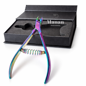 Coupe-cuticules professionnel arc-en-ciel en acier inoxydable, coupe-ongles ultra-affûté, tondeuse à doigts à double ressort, outil de manucure - Product Image 6