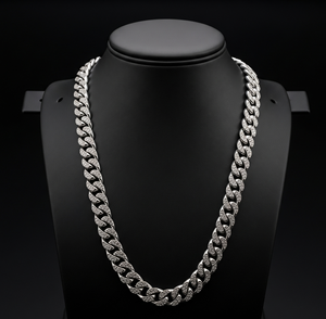 Collier chaîne cubaine en argent sterling 925 de haute qualité pour femmes, bijoux fins à la mode, plaqué or rhodié, cadeau de fête - Product Image 3