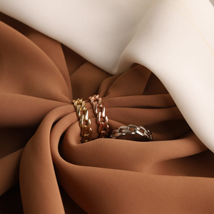 Stacking <b>Ring</b> 18k Yellow Gold Rose Gold and Silver <b>Ring</b> for Women's Curb Chain <b>Ring</b> MiniMalist Jewelry - Product Image 5