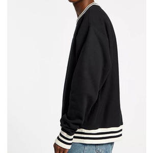 Sweatshirt 2023 Man Sweatshirt Fleece Inside Pullover 100% Cotton Heavy Weight Crew Neck Jumper <b>Men</b> Sweatshirt - Product Image 4