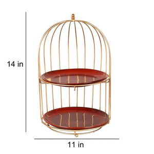 Elegante soporte de pastel de 2 niveles para bodas y eventos Soporte clásico de pastel de 2 niveles para exhibición de postres - Product Image 5