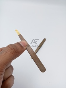 Pinzas para cejas de Color marrón, Punta inclinada y plana, alta calidad, japonesa, de acero inoxidable, con etiqueta privada personalizada - Product Image 5