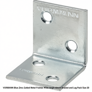 VORMANN โครงโลหะชุบสังกะสีสีน้ำเงิน ขายึดมุมกว้าง 60 มม. และขาตั้ง ขนาดแพ็ค 20 ชิ้น - Product Image 3
