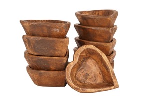 Grossiste ODM Bols à pâte en bois d'acacia brun rustique pour décorations d'anniversaire Bougie Verseur Bol à pâte rustique Fabriqué en Inde - Product Image 3