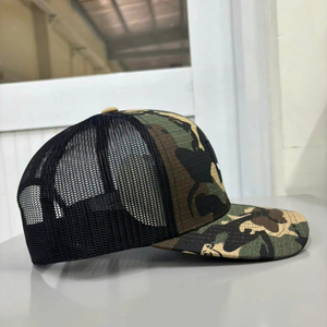 Gorras Trucker de Camuflaje de Alta Calidad, Ajustables, de 6 Paneles, con Logotipo 2D/3D Bordado Personalizado, para Exteriores, con Tela de Camuflaje y Malla - Product Image 5
