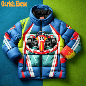 Chaqueta acolchada táctica personalizable con cremallera completa para hombre, carrito de carreras de Kart, cortavientos de invierno con capucha ligera, precio al por mayor de fútbol - Product Image 4