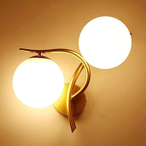 Classic Off-White Round Shade Indoor Wall Lamp Sconce LED Light Source with Iron Body for Home <b>Office</b> Bedroom Living Room Decor - Product Image 5