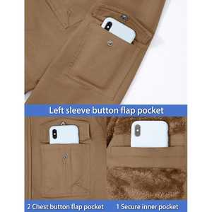 Haute qualité hommes hiver pilote polaire veste chaud épaissir vêtements d'extérieur coupe-vent grande taille toile tissu coton hiver essentiel - Product Image 6