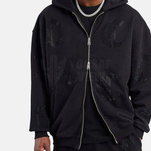 Hommes Hiver Solide Imprimé Strass Survêtement Haute Qualité Respirant Léger Polyester/Coton Durable - Product Image 2