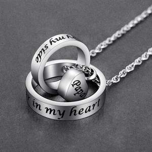 Silver Papa Urn <b>Necklace</b> <b>for</b> <b>Ashes</b> No Longer by My Side Forever in My Heart Carved Locket Cremated <b>Ashes</b> <b>Necklace</b> Custom Size - Product Image 4