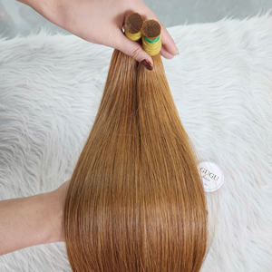 100% Raw Super Double Silky Straight 24 Inches Human Vietnamese <b>Hair</b> Extensions Bulk #14 Brown <b>Color</b> Customized for Women - Product Image 1