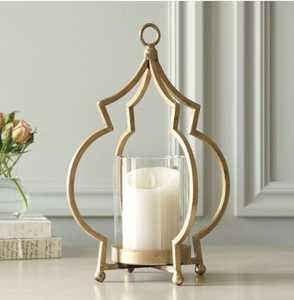 Candélabre en métal doré à plusieurs bras, porte-bougie conique, centre de table de mariage de luxe, ornement de table décoratif, support en fer forgé - Product Image 6