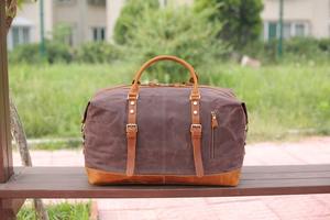 Sac de voyage en toile de cuir élégant polochon spacieux pour le week-end voyage de nuit affaires sac fourre-tout durable LCTB-0064 - Product Image 4