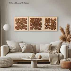 Colgante de pared de madera hecho a mano de primera calidad con tema de animales, con motivos de elefante, pavo real o vaca para decoración cultural y étnica - Product Image 6