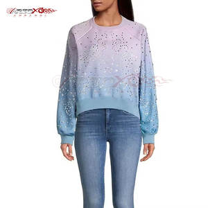 เสื้อสเวตเชิ้ตติดพลอยเทียมแฟชั่นสำหรับผู้หญิงคอกลมและตัวอักษรแวววาวเสื้อสเวตเชิ้ตประดับพลอยเทียมน่ารักสำหรับผู้หญิง - Product Image 6