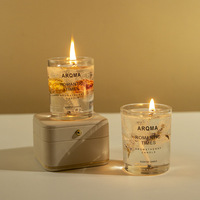 Kreative Glasdose Aromatherapie-Kerze Getrocknete Blumen Gelwachs für Schlafzimmer Partys Geburtstage Valentinstag