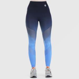 Custom Designed Futuristic Breathable Seamless Spandex/<b>Nylon</b> <b>Leggings</b> Active Wear Tights in Blue for Plus Sizes XS to XL - Product Image 4