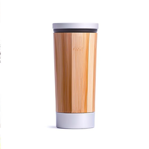 Bicchieri Personalizzati in Acciaio Inossidabile con Design a Secchiello in Bambù - Tazza Gadget Personalizzabile - Product Image 2