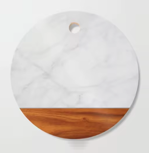 Planches à découper rondes faites à la main de qualité supérieure Planches de charcuterie de luxe avec fournitures en vrac en bois et marbre pour blocs à découper - Product Image 1
