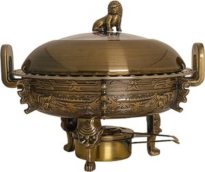 Plato de frotamiento de color latón Equipo de buffet Hotel Restaurante Equipo de cocina Gran capacidad Lomo de latón Rollo superior Logotipo hidráulico - Product Image 1