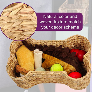 Pet Bedding Stylish <b>Animal</b>-Shaped Wicker <b>Baskets</b> with Water Hyacinth Weaving for Dry Storage - Product Image 6
