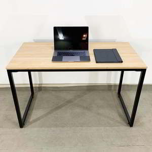 HOBP023 Minimalist Assembly Wooden Computer/Laptop <b>Table</b> <b>Foldable</b> Office Desk with Iron <b>Legs</b> for Hotels - Product Image 2