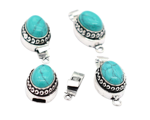 PREM bhaya โบราณ starling เงิน18K ชุบทองรูปไข่หินอัญมณีสีเขียวขุ่นเข็มกลัด1-3เส้น B1066ทำเครื่องประดับ - Product Image 3