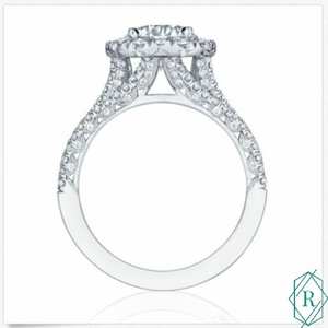 1,50 CT azul intenso corte redondo Halo anillo de compromiso Moissanite anillos colección - Product Image 2