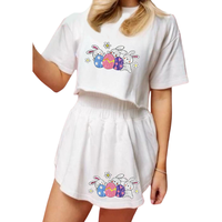 2025 haute demande Pâques 2 pièces jupe ensemble nouveau Offre Spéciale 100% personnalisé paillettes travail manuel en gros femmes et filles jupes ensembles