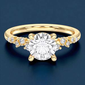 Anillo de compromiso solitario con diamante redondo de 1.75 quilates F-G/VS cultivado en laboratorio, engastado con puntas, hecho en plata para mujer. - Product Image 5