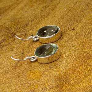 Belle pierre précieuse améthyste verte naturelle à facettes faite à la main en argent Sterling 925 boucles d'oreilles bohème Artisan perle artisanale cadeau elle - Product Image 3
