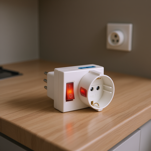 Italian Standard Electrical <b>Socket</b> Adapter Switch 2P+T 10A for 2 <b>Sockets</b> and 10/16A for 1 <b>Socket</b> Multi-Plug Feature - Product Image 3