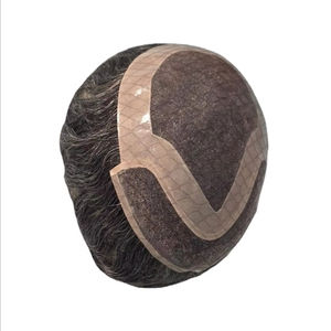 Perruque Taz Hair BD en cheveux humains, ondulée, prothèse, 100% cheveux chinois Remy, toupet à dentelle frontale avec base mono - Product Image 6