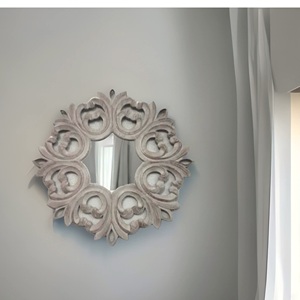 Decor Impex Custom Groot Antiek Ontwerp Groot Asymmetrisch Houten Frame Huis Decoratieve Onregelmatige Hangende Wandspiegel Miroir - Product Image 5