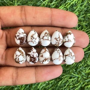 หินแจสเปอร์ลูกแพร์ทรงลูกแพร์10X14มม. 10ชิ้นพลอยหลวมมากสำหรับทำเครื่องประดับสร้อยข้อมือจี้แหวน - Product Image 2