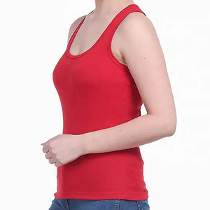 Women's Customized Color Breathable Polyester/Cotton Anti-shrink Tank <b>Top</b> Casual Fitness Wear Front Logo Knitted Fabric Made - Product Image 5