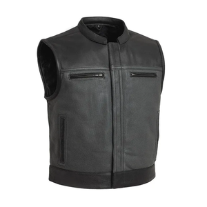 Gilet en cuir véritable pour homme de qualité supérieure, chaud et imperméable pour l'automne et l'hiver, sans manches, en cuir véritable premium - Product Image 1