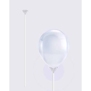 Bâtons à ballons blancs avec coupelles, supports en plastique durables pour événements festifs, sac de 2 pièces - Product Image 1