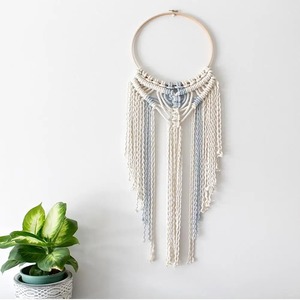 Fait à la main bohème coton tissé macramé attrape-rêves décoration murale pour salon élégant Boho décoration de la maison Accent - Product Image 1