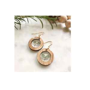 Wooden & <b>Resin</b> Pure Natural Handmade <b>Earrings</b> Wholesale Custom Color Fashion <b>Earrings</b> Set Acrylic Earpiece for Women - Product Image 1