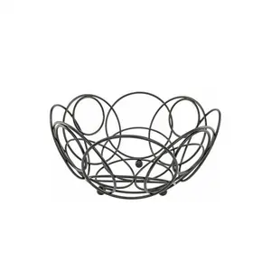 New Arrival Looking Metal Food Storage Fruit <b>Basket</b> Tabletop Decorative Fruit <b>Basket</b> <b>Black</b> Powder Coated Finishing Iron <b>Wire</b> - Product Image 1