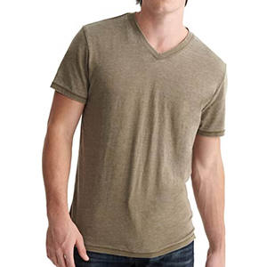 Camiseta de Manga Corta para Hombre, Cuello en V, 100% Algodón, Lisa, Personalizable y a la Moda - Product Image 1
