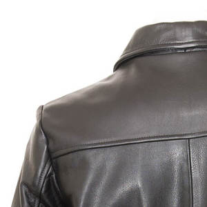 Veste en cuir de motard pour homme, style vintage, rue commerçante, col montant, poches avant, imperméable, respirante, garniture en fourrure, tendance - Product Image 4