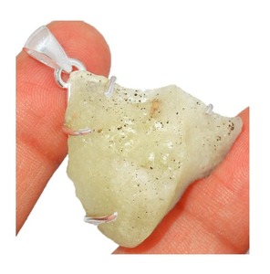 Désert libyen verre pierre pendentif en argent pur 925 en argent Sterling lunette pendentif fait à la main pierre précieuse pendentif élégant - Product Image 1