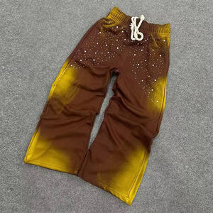 Pantalons de survêtement en molleton français brodés à l'acide personnalisés, 100% coton, pour hommes, jambes larges, coupe skinny - Product Image 6