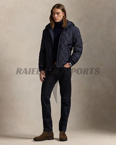 2026 Hot Selling Premium Quality <b>Quilted</b> Spring <b>Jacket</b> Custom Men's Breathable High Street Style 3D Embroidery Geometric <b>Pattern</b> - Product Image 4