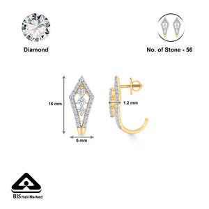 ต่างหูคริสตัลควิลล์โกลด์และไดมอนด์แบบห่วงและแบบกุ๊กกี้ - Product Image 4
